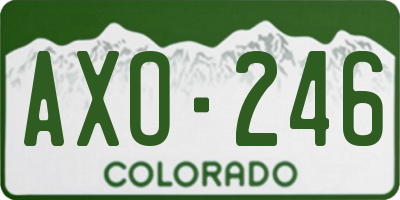 CO license plate AXO246