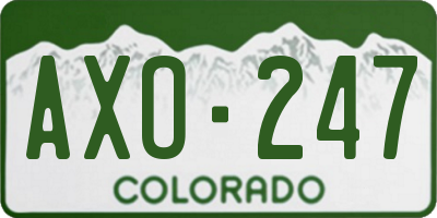 CO license plate AXO247