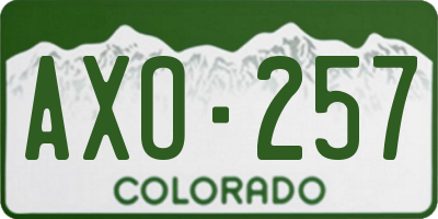 CO license plate AXO257