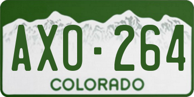 CO license plate AXO264