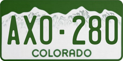 CO license plate AXO280