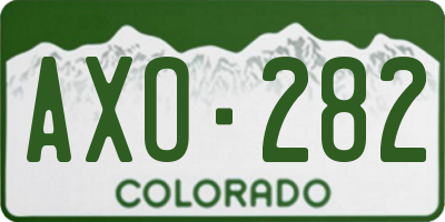 CO license plate AXO282