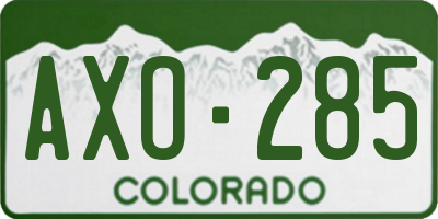 CO license plate AXO285