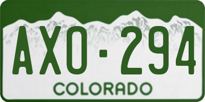 CO license plate AXO294