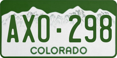 CO license plate AXO298