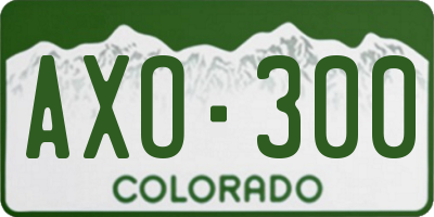 CO license plate AXO300