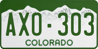 CO license plate AXO303