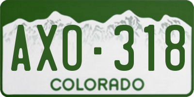 CO license plate AXO318