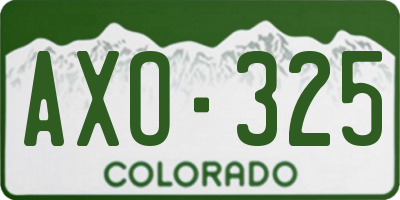 CO license plate AXO325