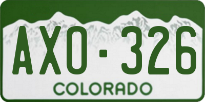 CO license plate AXO326