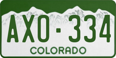 CO license plate AXO334