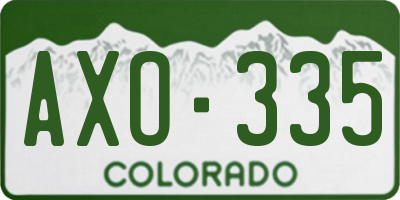 CO license plate AXO335