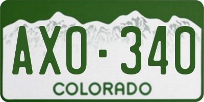 CO license plate AXO340