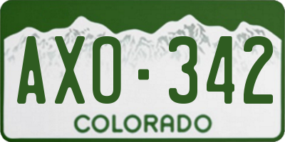 CO license plate AXO342
