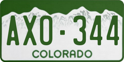 CO license plate AXO344