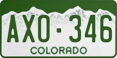 CO license plate AXO346