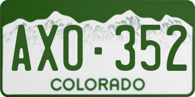 CO license plate AXO352