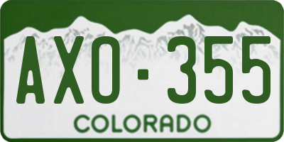 CO license plate AXO355