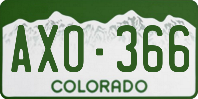 CO license plate AXO366