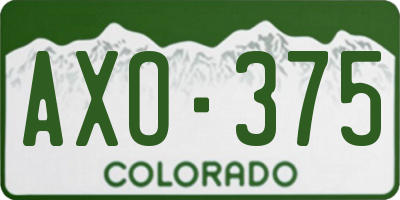 CO license plate AXO375