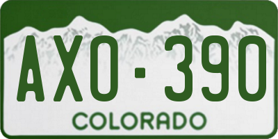 CO license plate AXO390