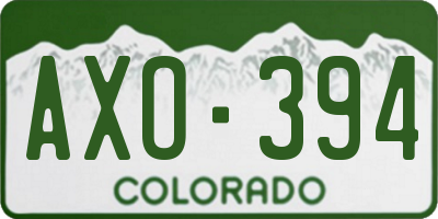 CO license plate AXO394