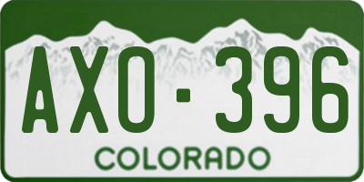 CO license plate AXO396