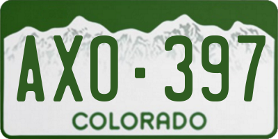 CO license plate AXO397