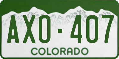 CO license plate AXO407