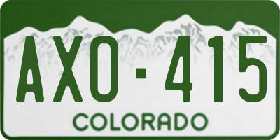 CO license plate AXO415