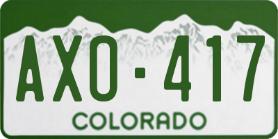 CO license plate AXO417