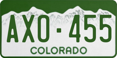 CO license plate AXO455