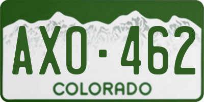 CO license plate AXO462