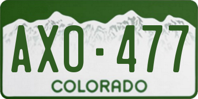 CO license plate AXO477