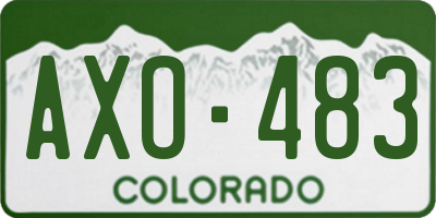 CO license plate AXO483