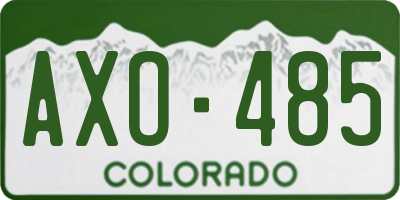 CO license plate AXO485