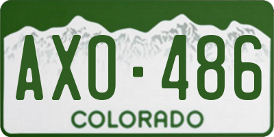 CO license plate AXO486