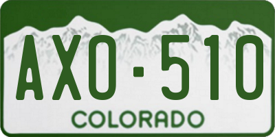 CO license plate AXO510