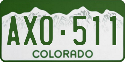 CO license plate AXO511