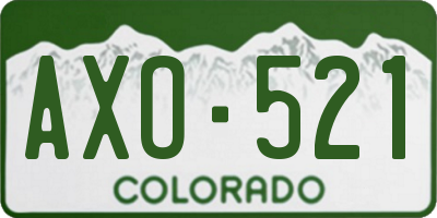 CO license plate AXO521