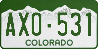 CO license plate AXO531