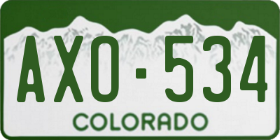 CO license plate AXO534