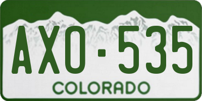 CO license plate AXO535