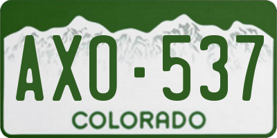 CO license plate AXO537