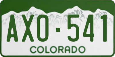 CO license plate AXO541