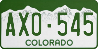 CO license plate AXO545