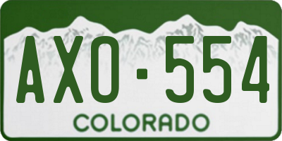 CO license plate AXO554