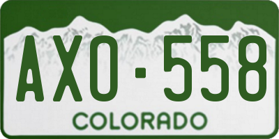 CO license plate AXO558
