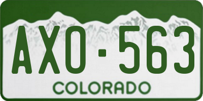 CO license plate AXO563