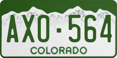 CO license plate AXO564